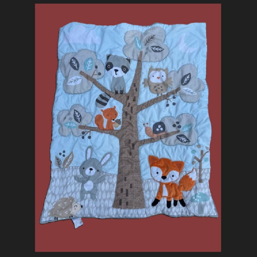 Bedroom Originals lambs & Ivy baby nursery boys forest quilt Preowned